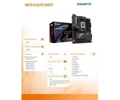 Pagrindinė plokštė GIGABYTE X870 A ELITE WIFI7 AM5 ATX MB