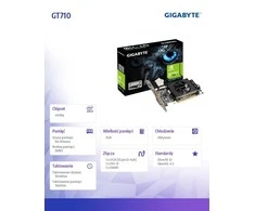 Vaizdo plokštė Gigabyte | GV-N710D3-2GL 2.0 | NVIDIA | 2 GB | GeForce GT 710 | DDR3 | Aušinimo tipas: aktyvus | DVI-D jungčių kiekis: 1 | HDMI jungčių kiekis: 1 | PCI Express 2.0 | Atminties taktinis dažnis: 1600 MHz | Procesoriaus dažnis: 954 MHz | VGA (D-Sub) jungčių kiekis: 1