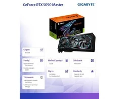Vaizdo plokštė „Gigabyte AORUS GeForce RTX 5090 MASTER 32G“ | „NVIDIA“ | 32 GB | „GeForce RTX 5090“ | GDDR7 | HDMI jungčių kiekis: 1 | PCI-E 5.0