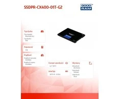 GOODRAM CX400 GEN.2 SSD 1TB SATA3 2.5" 550/500MB/s
