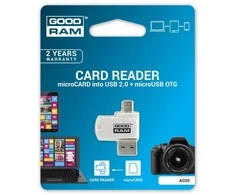 Micro SD kortelių skaitytuvas Goodram OTG (USB+microUSB)