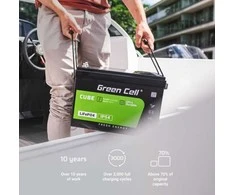 Green Cell Žalias Cell CUBE LiFePO4 125Ah 12,8V 1600Wh ličio geležies fosfato baterija kemperiui, saulės energijai, neprijungtai prie tinklo, laivui