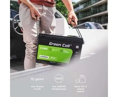 Green Cell Žalias Cell CUBE Akumuliatorius LiFePO4 200Ah 12.8V 2560Wh Litowo-Żelazowo-Fosforanowy do Kampera, Paneli solarnych, Foodtrucka