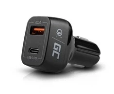 Green Cell Žalias Cell GREENCELL CAD33 automobilinis įkroviklis Žalias Cell USB-C maitinimo tiekimas + USB greitas įkrovimas 3.0