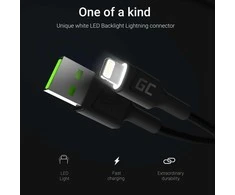 Green Cell Žalias Cell Žalias CELL 3x Kabelis GC Ray USB - Lightning 30cm 120cm 200cm baltas LED apšvietimas