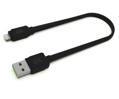 Green Cell Žalias Cell GREENCELL KABGC02 GCmatte Lightning Plokščias kabelis 25 cm su greitu įkrovimu Apple 2.4A