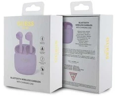 GUESS belaidės ausinės bluetooth TWS + docking station GUTWST26PSU (Classic EST Logo) violetinė