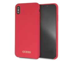 Guess GUHCI65LSGLRE iPhone Xs Max raudonas/raudonas kietas silikoninis dėklas