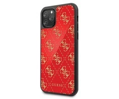 Guess dėklas, skirtas skirtas iPhone 11 Pro Max GUHCN654GGPRE raudonas kietas dėklas, skirtas 4G Double Layer Glitter