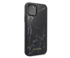 Dėklas Guess GUHCN65HYMABK iPhone 11 Pro Max juoda/juodas Marble Glass
