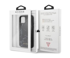 Dėklas Guess GUHCN65HYMABK iPhone 11 Pro Max juoda/juodas Marble Glass