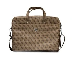 Dėklas kompiuteriui 16" Guess Saffiano 4G Hot Stamp Triangle Logo rudos spalvos