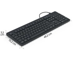Klaviatūra Hama CK-100/WKM-100 su laidu 100% (full-size) juoda