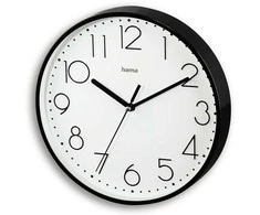 Hama Laikrodis ścienny 22cm salina, juoda