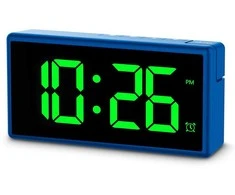 Hama Ibiza Digitālais Modinātājs Ar Multikoloru LCD Displeju USB Lādēšana Zils