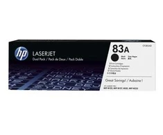 Hewlett Packard (HP) HP 83A 2-pack juodas dažų kasetė, skirta LaserJet M201, M125, M127, M225 (1 500 puslapių)