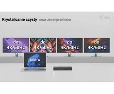 I-tec Universal 5x 4K/60Hz Ekrano prijungimo stotis 2xDP 3xHDMI LAN 2,5Gbps Garsas 2x USB-C maitinimo tiekimas 100W