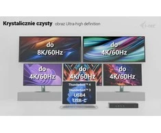 I-tec Universal 5x 4K/60Hz Ekrano prijungimo stotis 2xDP 3xHDMI LAN 2,5Gbps Garsas 2x USB-C maitinimo tiekimas 100W
