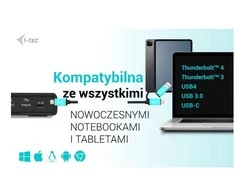 I-TEC USB 3.0 / USB-C / Thunderbolt 3 Dualdock 1x5K 2x4K 60Hz 2xDP 2xHDMI 1xGLAN 4xUSB 3.2 2xUSB-C 3.2 Gen.2 1xGarso / mikrofono lizdas PD 100W