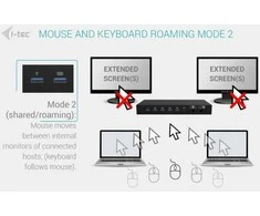 „I-tec USB-C KVM Dock PRO 3“ 3 pagrindiniams kompiuteriams