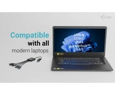 I-tec USB-C/USB-A kabelio šakotuvas, 4 prievadų (2x USB-C, 2x USB-A), iki 5 Gbps, lankstus kabelio šakotuvas, 60 g