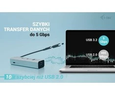 I-tec universalus įkrovimo metalinis HUB 2x USB-C + 2x USB-A prievadas, PD 85W