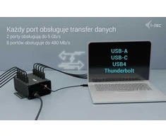 I-TEC USB-C/USB-A metalinis įkrovimas + duomenų stebulė 15 W vienam prievadui 10x USB-C integruotas maitinimo adapteris 180 W