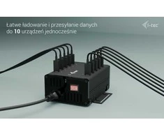 I-TEC USB-C/USB-A metalinis įkrovimas + duomenų stebulė 15 W vienam prievadui 10x USB-C integruotas maitinimo adapteris 180 W