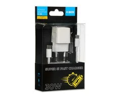 IBOX C-65 PD65W UNIVERSAL CHARGER GaN USB-C CABLE Juodas