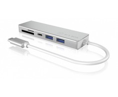 Icy Box 3x prievadas USB 3.0 (2x Type-C ir 1x Type-A) Hub, USB Type-C, kortelių skaitytuvas