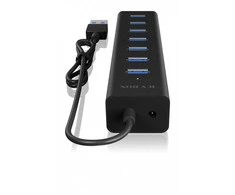 Icy Box RaidSonic ICYBOX IB-HUB1700-U3 7 prievadų šakotuvas su A tipo USB sąsaja ir maitinimo šaltiniu