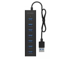 Icy Box RaidSonic ICYBOX IB-HUB1700-U3 7 prievadų šakotuvas su A tipo USB sąsaja ir maitinimo šaltiniu