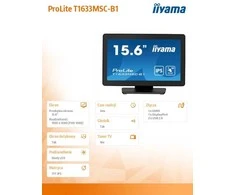 Monitorius „iiyama T1633MSC-B1-Touch“ 16 colių FHD daugiafunkcis ekranas