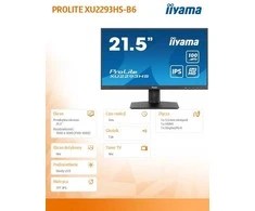Monitorius „IIYAMA XU2293HS-B6“ 21,5 colio IPS FHD 100 Hz 250 cd/m² 1 ms HDMI DP garsiakalbiai