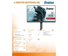 Monitorius IIYAMA GB2770HSU-B6 G-Master Raudona Eagle 27inch Fast IPS FHD FreeSync Premium 180Hz 1100:1 300cd/m2 0.2ms HDMI DP 4xUSB Juodas Garsiakalbiai