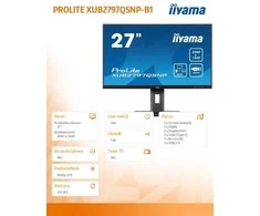Monitorius IIYAMA XUB2797QSNP-B1 27 colių IPS WQHD 100Hz 300cd/m2 1ms HDMI DP garsiakalbiai