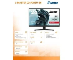 Monitorius IIYAMA G2470HSU-B6 G-Master Raudona Eagle 24inch Fast IPS FHD FreeSync Premium 180Hz 1100:1 300cd/m2 0.2ms HDMI DP 4xUSB Juodas Garsiakalbiai
