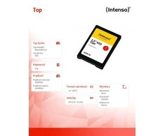 Intenso SSD TOP 1TB SATA3, 520/490MBs, Atsparus smūgiams, Mažos galios
