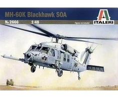 Italeri Sikorsky MH-60K Juodas Hawk SOA 1/48 surenkamas sraigtasparnio modelis