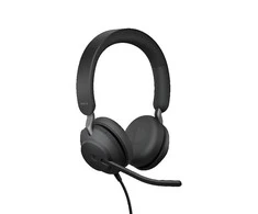 Laidinės ausinės su mikrofonu Jabra Evolve2 40 SE Calls/Music USB Type-A, Juoda