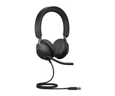 Laidinės ausinės su mikrofonu Jabra Evolve2 40 SE Calls/Music USB Type-A, Juoda