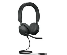 Jabra Evolve2 40 MS Stereo ausinės, Su laidu, Juodos