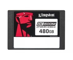 KINGSTON 480 GB DC600M 2,5 colio SATA3 mišraus naudojimo duomenų centro SSD, skirtas įmonės serveriams ir NAS (paruošta VMWare)