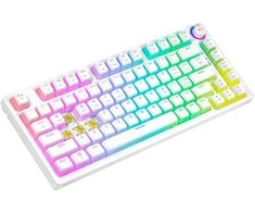 Klaviatūra mechaninė belaidė SAVIO PHENIX Baltas Gateron Geltona, Pudding