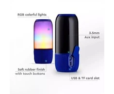 V-tac 6W Bluetooth kolonėlė su LED šviesomis, mėlyna, USB ir TF vieta, DC:5V