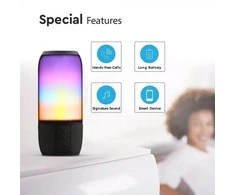 V-tac 6W Bluetooth kolonėlė su LED šviesomis, juodas, USB ir TF vieta, DC:5V