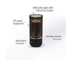 V-tac 2x3W Nešiojamas LED bluetooth garsiakalbis, 1200mah, 88.3x88.3x204mm