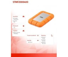 Išorinis kietasis diskas SSD LACIE 2TB USB-C Rašymo greitis 2000 MBytes/sec Skaitymo greitis 2000 MBytes/sec STMF2000400