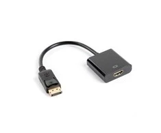 LANBERG AD-0009-BK adapteris Displayport M ->HDMI F 10cm