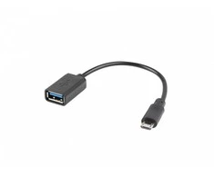 LANBERG adapter micro USB M USB-A F 2.0 0.15m OTG juodas